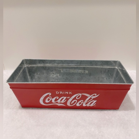 Coca Cola Themed Tin Planter Beverage Tub - Picture 8 of 9